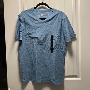 NWT Helix blue v-neck large tee shirt